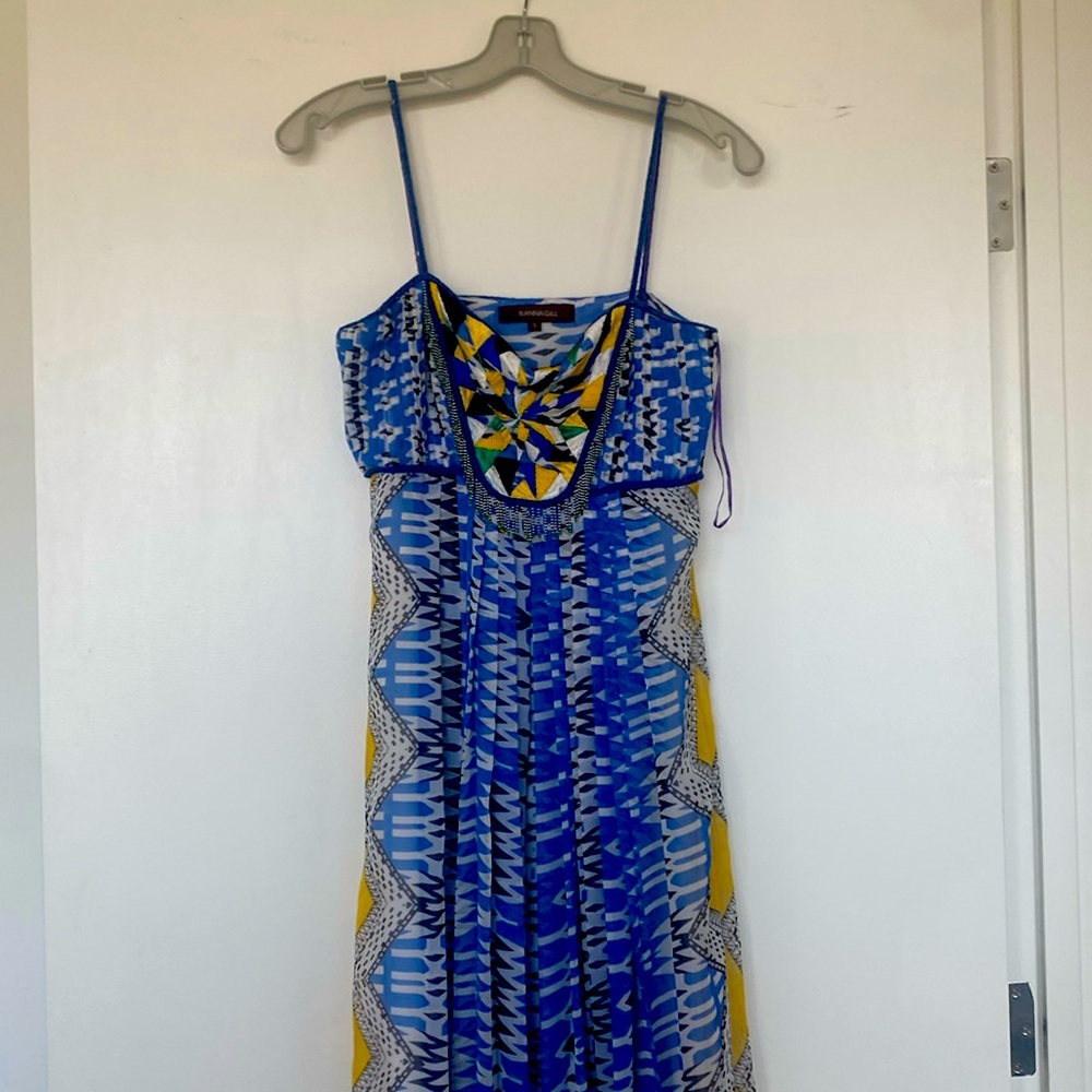 Ranna Gill dress - embroidered with beaded neck line.